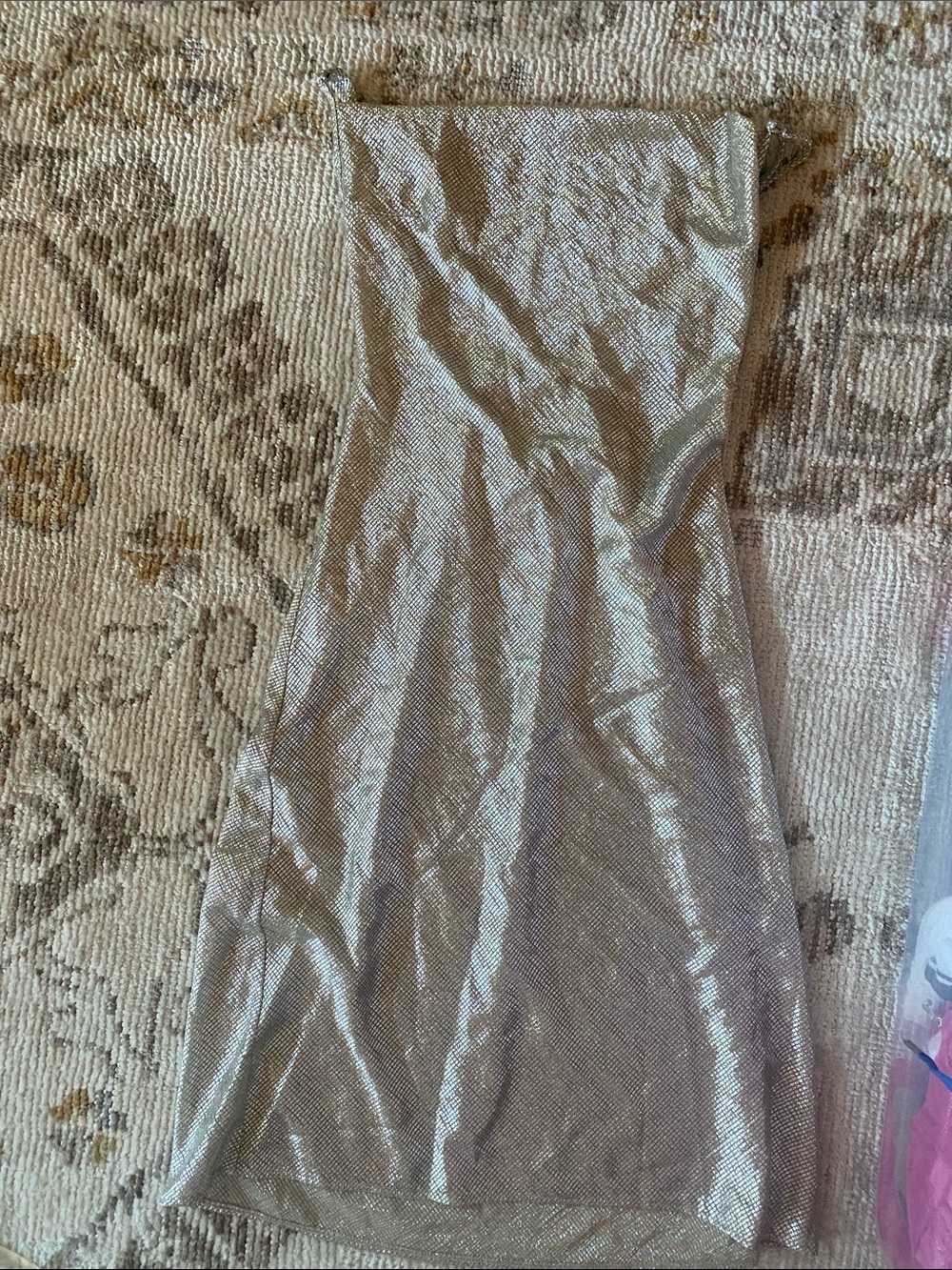 Victoria's Secret Strapless Metallic Gold Dress